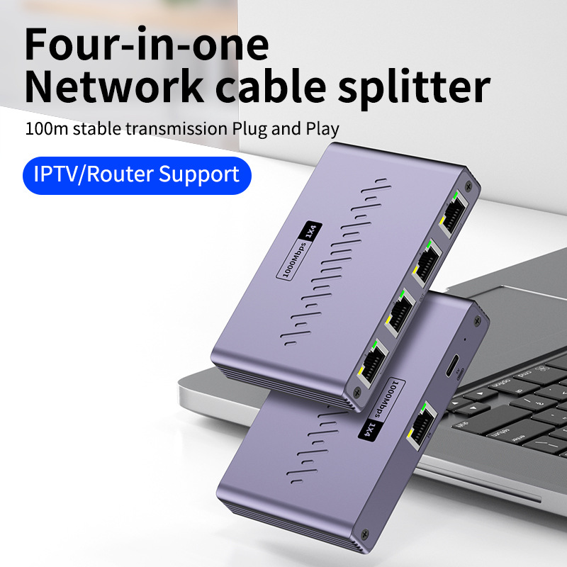 Rj45 divisores de cabo de rede, 1 to switches ethernet gigabit de 4 portas, 2 adaptadores de expansão de internet lan de 1000 mbps ,  rj45 conversores de rede.