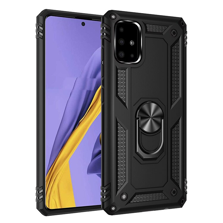 Voor Samsung Galaxy A51 Case Cover Siliconen Anti-Val Armor Cover Telefoon Gevallen Voor Samsung A51 Een 51 Luxe bumper Back Shell 6.5": Black