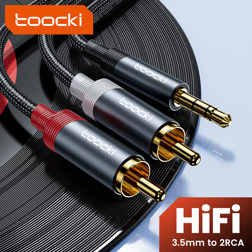 Toocki RCA Kabel 3.5mm Jack naar 2 RCA AUX Audio Kabel Splitter voor Smartphone Versterker Home Theater AUX kabel RCA