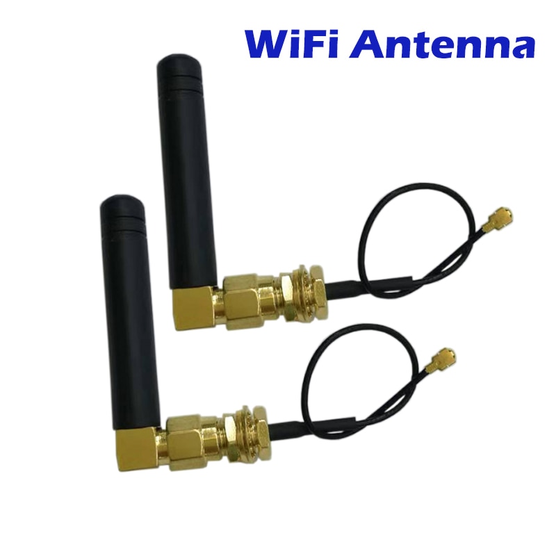 Antena WiFi 3dbi złącze męskie SMA gumowa antena + IPX robić SMA żeńnarty przedłużacz Pigtai kabel 11cm kolanko kątowe L router