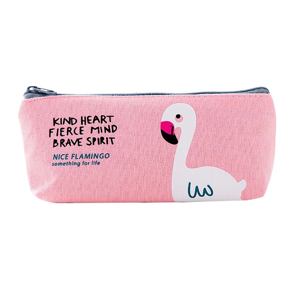 Limit visar 1pc populära rosa tecknade flamingos brevpapper penna pennväska sminkfodral blixtlåspåse skolpapper