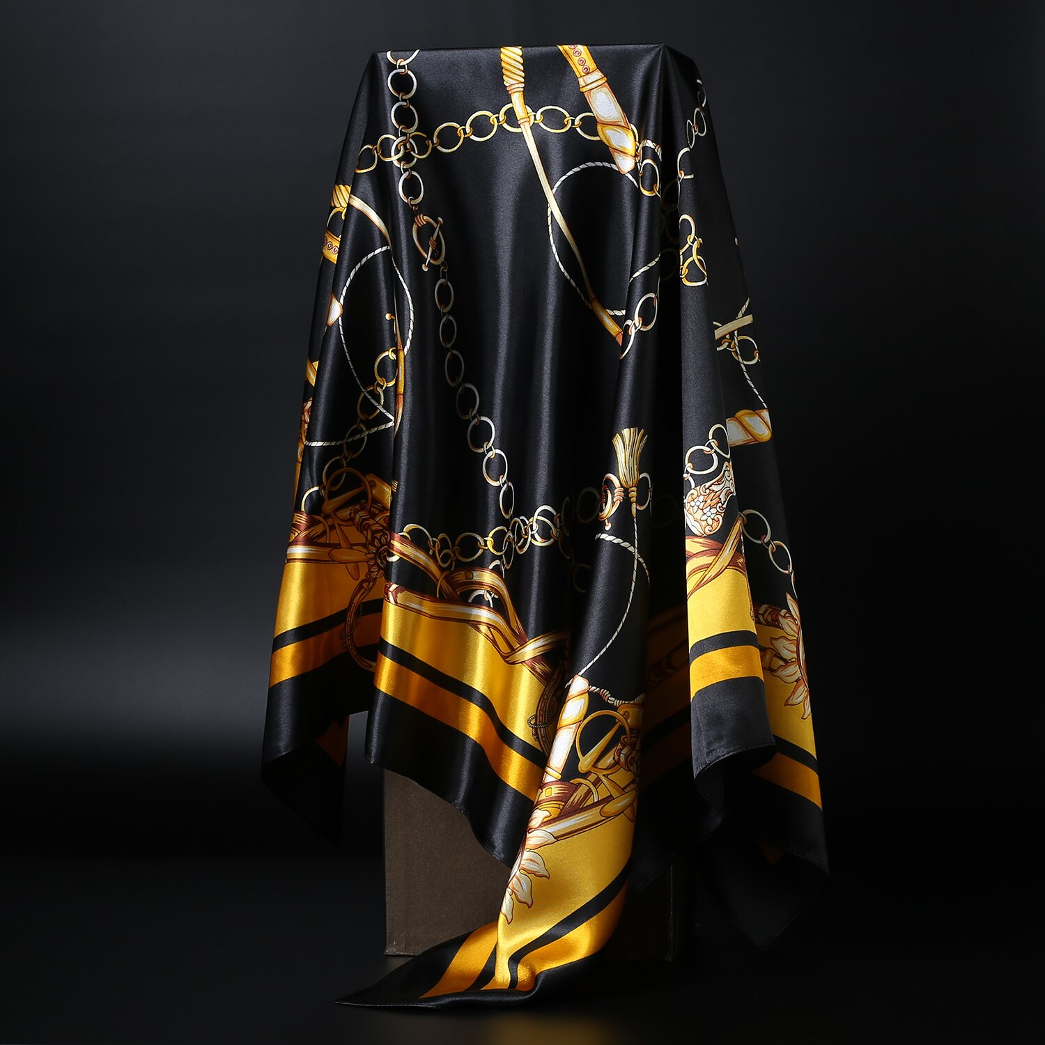 Print Sjaals Voor Vrouwen Zijde Satijn Hoofddoek Hoofddoek Vrouwelijke 90*90 Cm Vierkante Sjaals En Wraps Hijab sjaals Voor Dames: 2230