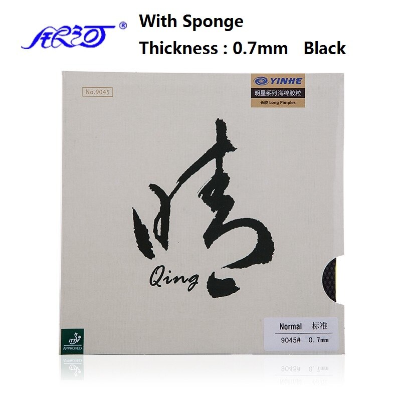 YINHE-Tenis De Mesa Galaxy QING, Tenis De Mesa largos, con/sin pipas De esponja: Black With Sponge
