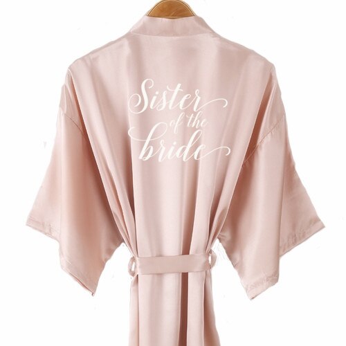 Champagner-Bademantel für Braut, Satin--Seiden-Kimono, Damen, Brautparty, Schwester, Team, Mutterparty, Nachtwäsche, Brautjungfer, Hochzeit, kurze Roben: XXL / Kakifarbig