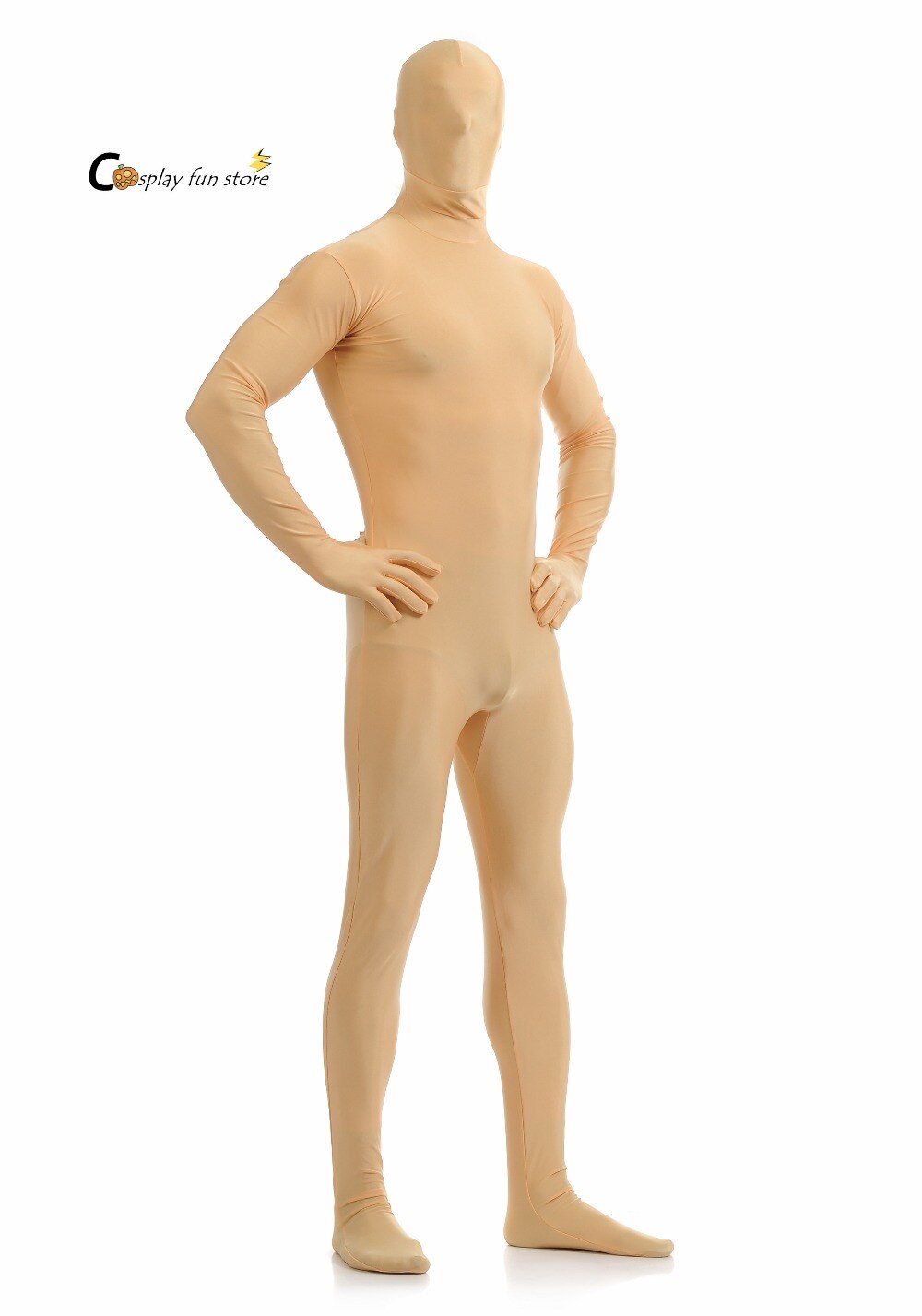 Volwassen full body spandex lycra zentai pak licht nude strakke pakken pure kleur halloween feest unitard