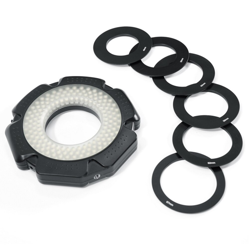 Selens LED video Ring Licht 160 Chips Dimmbare LED für DSLR DV Camcorder Video 5600 karat Quelle Freies Objektiv Adapter ring Ringförmige Lampe