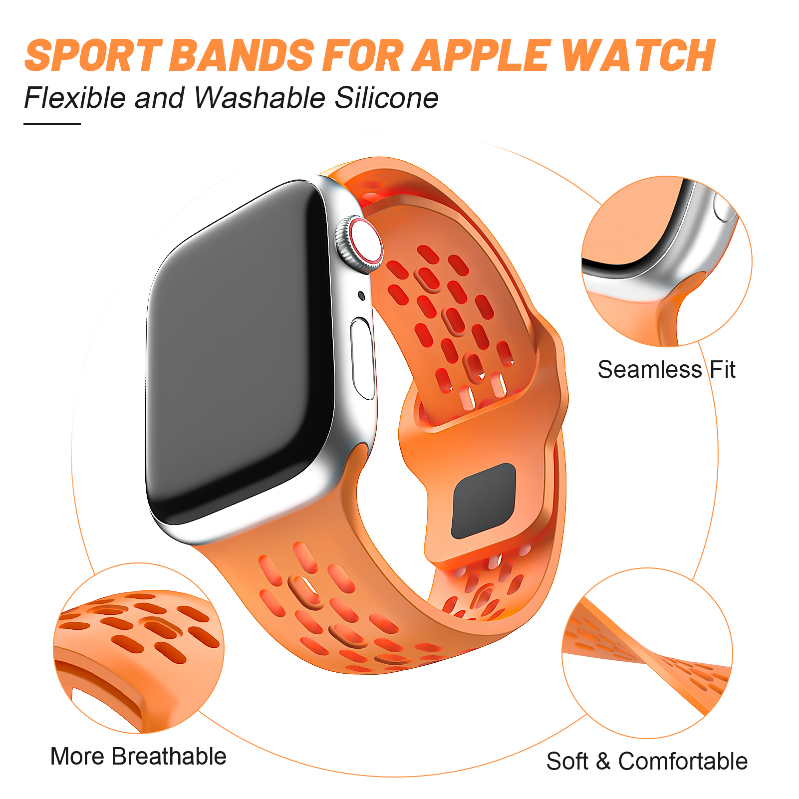 Sportsilikon för apple watch-armband 44mm 45mm 49mm 40mm 41mm 38mm 45 mm correa-armband iwatch-serien 9 8 7 6 5 se ultra 2 band