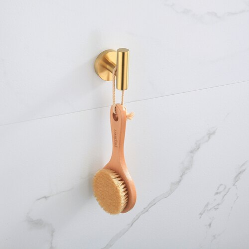 European Bathroom Rack Wall-Mounted Bathroom Towel Bar Round Bathroom Pendant Brushed Gold Bathroom Accessories As24: d