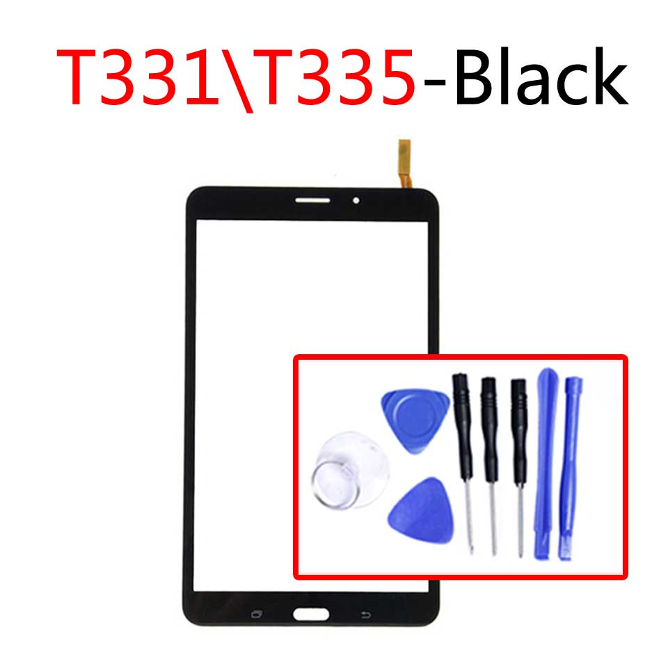 Dla Samsung Galaxy Tab 4 8.0 T331 t335 T330 ekran dotykowy Panel Digitizer szklany obiektyw wyświetlacz LCD Tablet wymiana ekranu dotykowego: T331-Black-tool