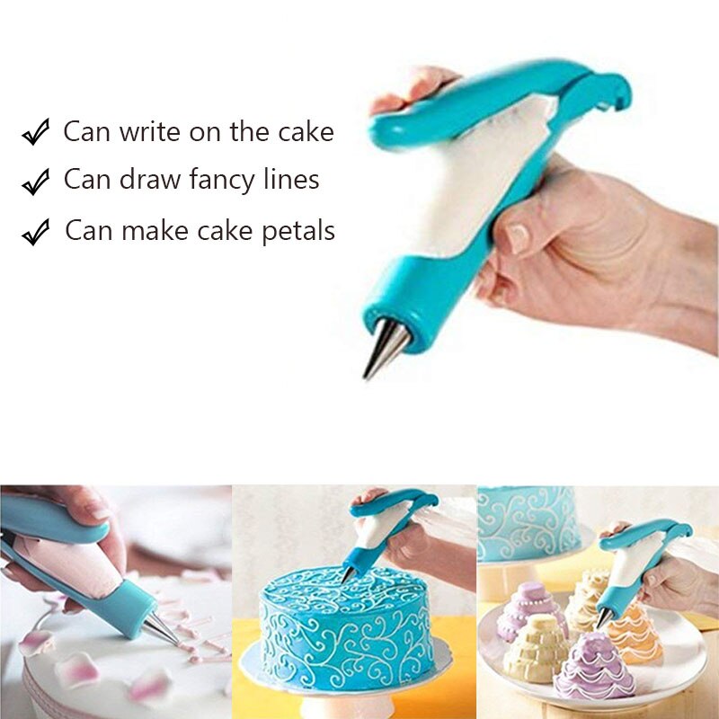 TEENRA 1 stks/set Deco Icing Pen Nozzle Set Klonteren Decorating Icing Piping Tips Gebak Pen Zak Cake Decorating Gereedschap