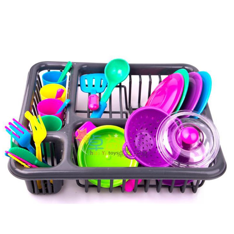 28Pc Kids Bestek Rollenspel Speelgoed Set Keuken Gebruiksvoorwerp Accessoires Potten Pannen J0PF