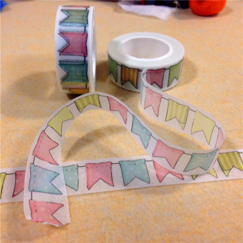 KK1513 colorful flags and paper tape 1.5CM * 10M Z4A7 R5G4