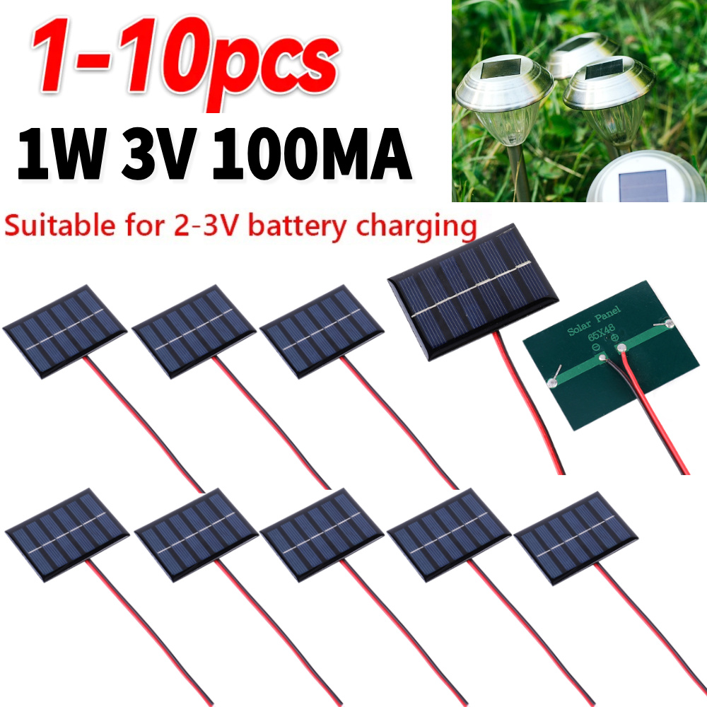 1w 3v 100ma diy ładowarka solarna power bank z kablem do ładowania 2-3v akumulatorów 1-10 szt. panel ładowarki solarnej do lampy wentylatora