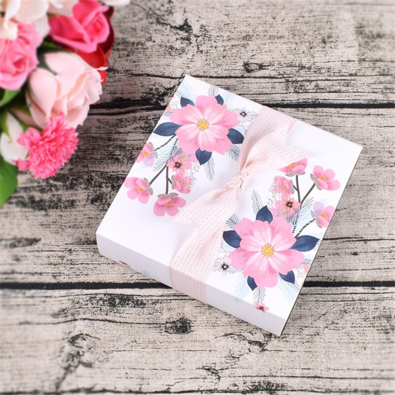 1 Uds. caja de recuerdo de boda para dulce pastel Chocolate Boite Dragees bonbonniere Flower caja de (sin cinta/pegatina)