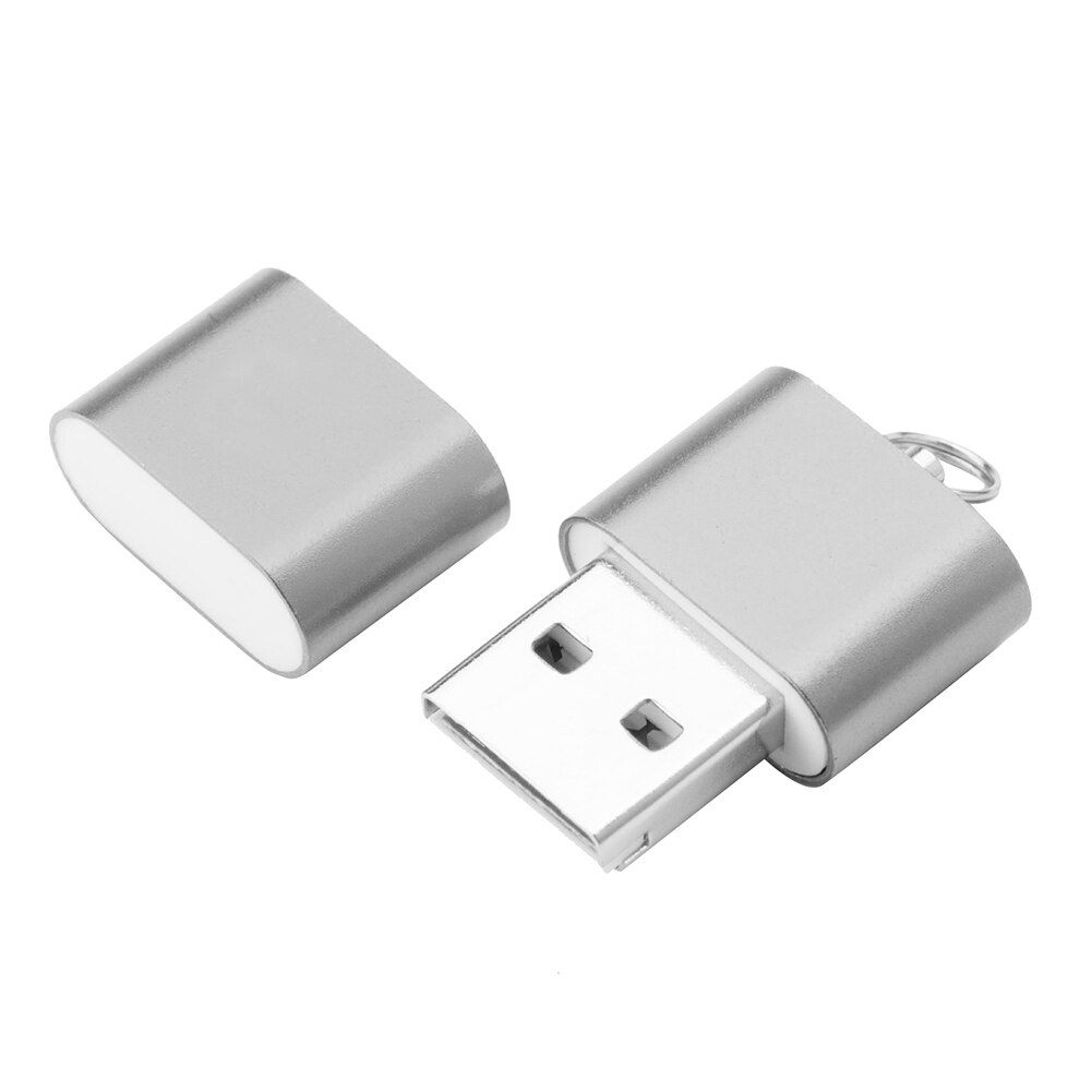 Adaptateur USB 2.0, Mini lecteur de carte mémoire haute vitesse, Interface Micro SD TF T-Flash pour PC: Argent
