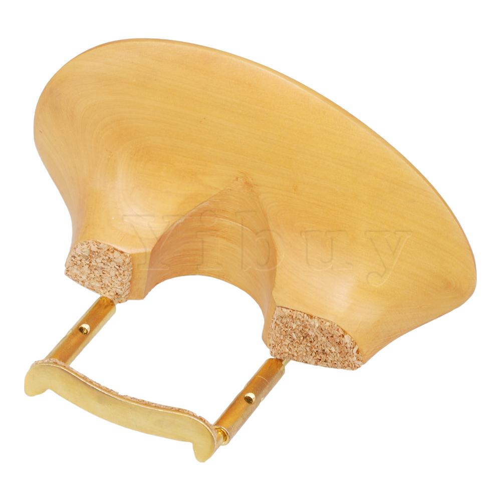 Yibuy buis violon mentonnière support central sur le cordier couleur bois