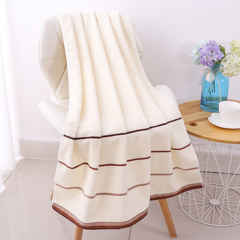 140X70 Cm 100% 6 Kleuren Dikke Pure Katoenen Handdoeken Voor Volwassenen Katoen Strand Handdoeken Vrouwen Soft Quick droog Grote Handdoeken Badkamer: Geel