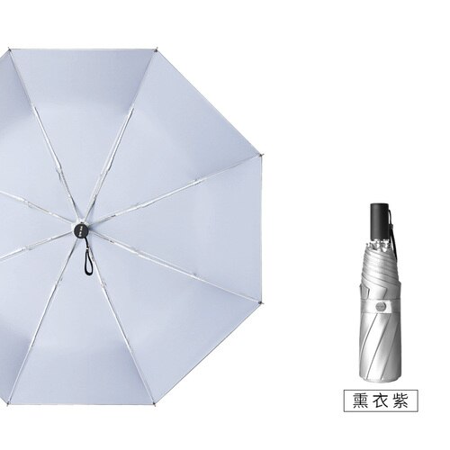 Parasol Fully-Automatic Umbrella Women 3 Folding Uv Large Outdoor Umbrella Rain Silver Garden Regenschirm Rain Gear EB50YS: Fumigating Purple