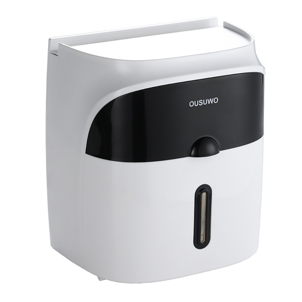 Toilet paper box toilet double-layer storage rack pumping box free punching waterproof wall-mounted paper roll