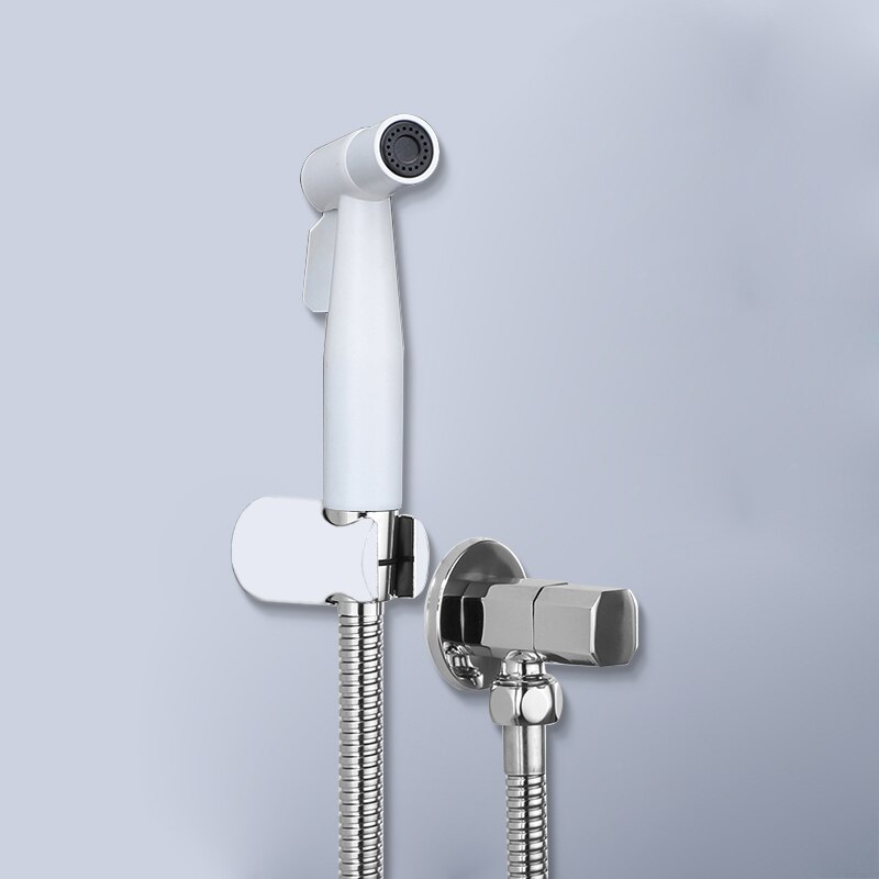 Grifo de Bidet blanco y latón cromado agua fría Válvula de esquina de inodoro de mano higiénico ducha cabezal de lavado de coche Pet rociador aerógrafo grifo: style 10