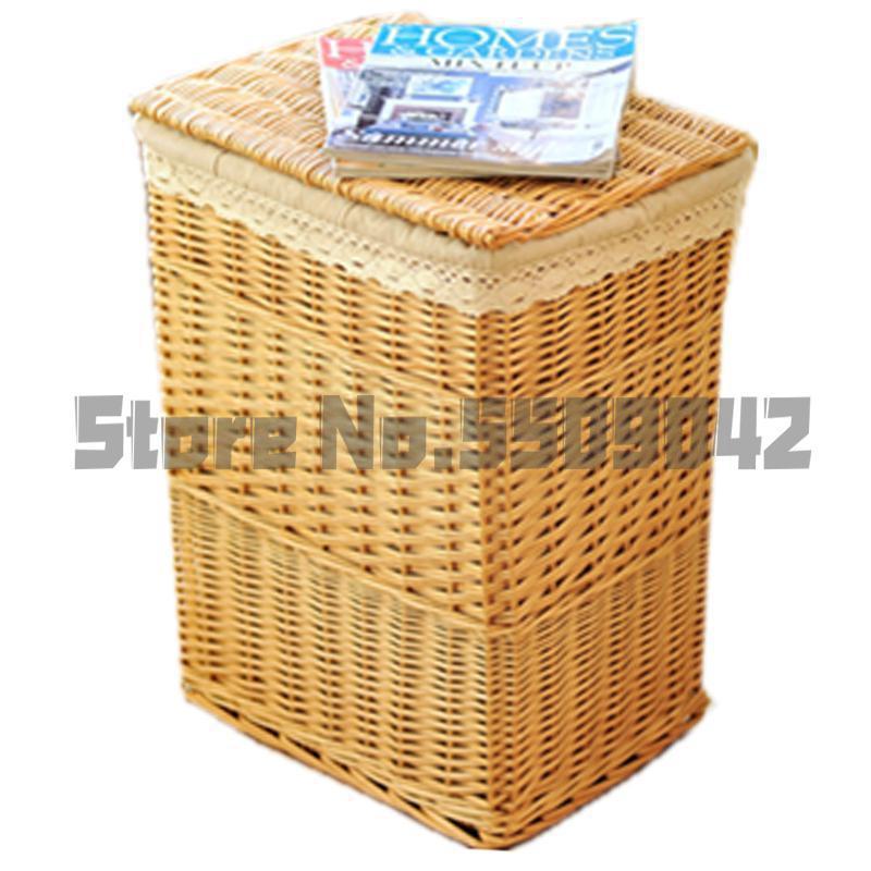 Sundries storage baskets rattan garden fabric wicker hamper basket with lid storage box storage box: a2