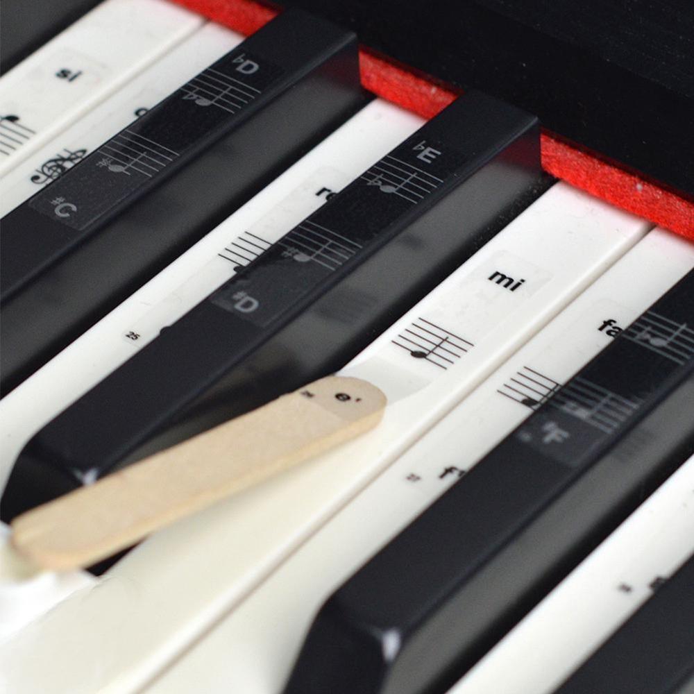 54/61/88 Key Piano Stickers Transparent Piano Keyboard Sticker Stave Electronic Sticker Piano Note Accessories PVC Name Key
