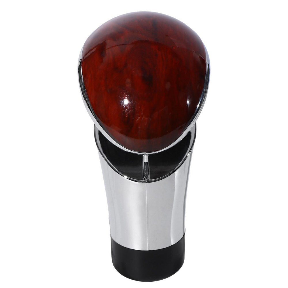 Car Gear Shift Knob Automatic Transmission Shift Lever Knob Automobile Accessories (Carbon Fiber and Silver): Silver Light Brown