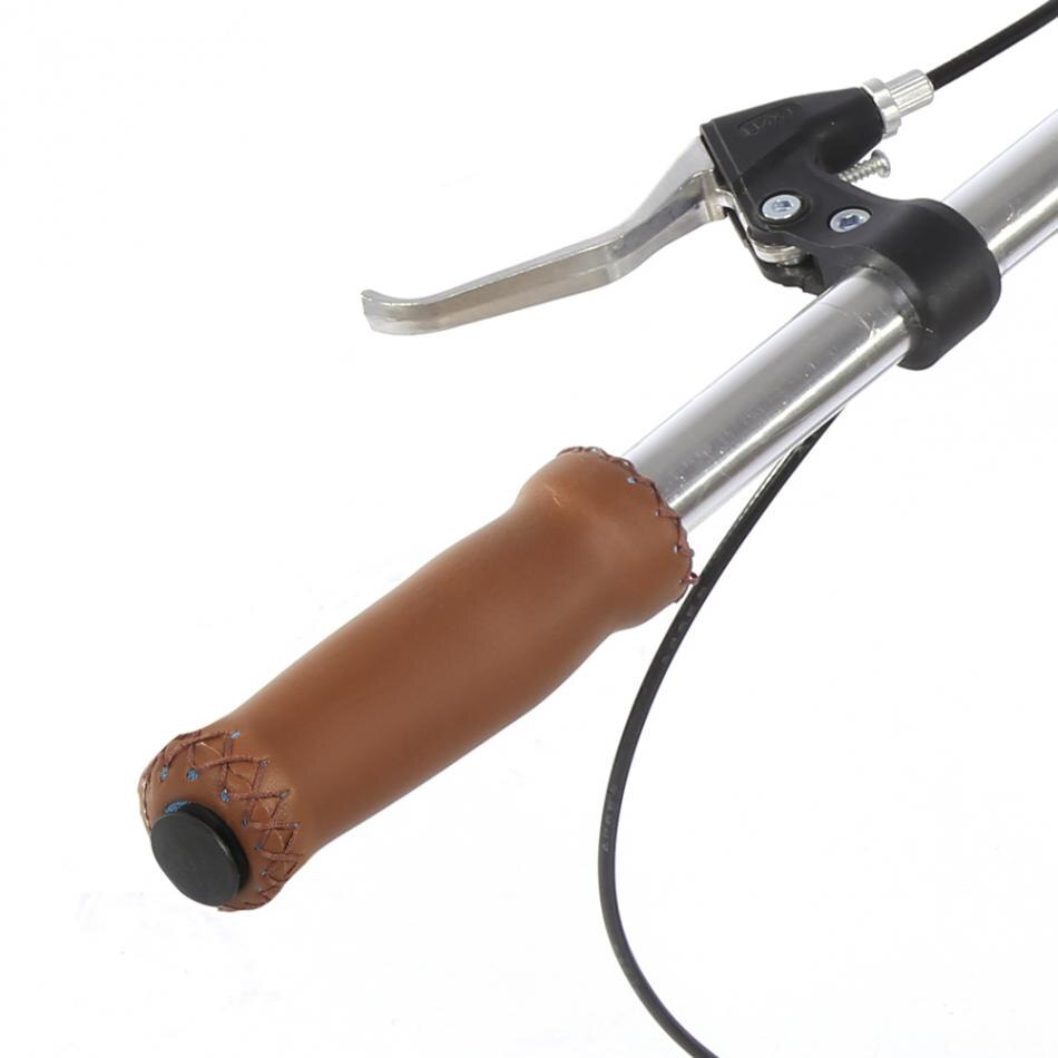 1 paar Kunstleer Fietsstuur Grip Bike Fietsen Grips Fiets PU Lederen Anti-slip Shock absorberen Fietsstuur Grip