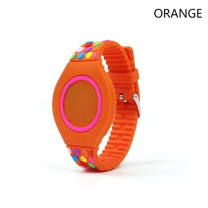 Joyrox geléia cor led criança relógio crianças menina relógios digitais nova tela de toque de borracha crianças relógio para menino menina estudante: Round Orange
