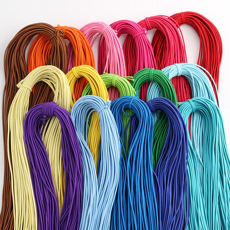 43 meter 2mm miljøvennlig rund gummi elastisk snor stretch elastiske bånd tau smykker armbånd lage plagg tag gjør selv håndverk