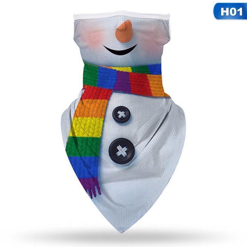 1Pc Christmas Santa Claus Snowman Pattern Kids Head Face Neck Gaiter Tube Bandana Scarf Outdoor Sports Cycling Hiking Scarf: H01