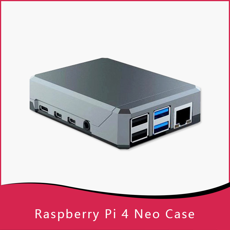 Argon neo raspberry  pi 4 etui minimalistisk slankt aluminium kabinet passiv køling robust, men bærbar glidende magnetisk top: Neo sag