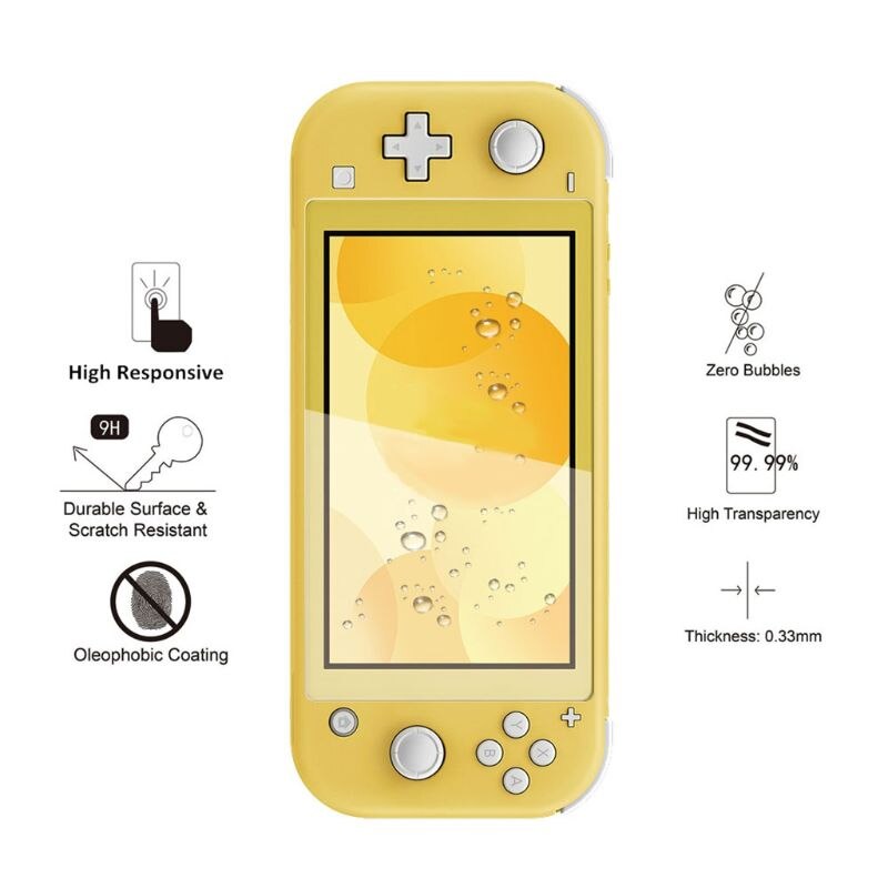 2pz anti-graffio Protezione Dello Schermo in Vetro Temperato Pellicola Protettiva per Nintend Interruttore Lite consolle di Gioco Accessori Da Gioco