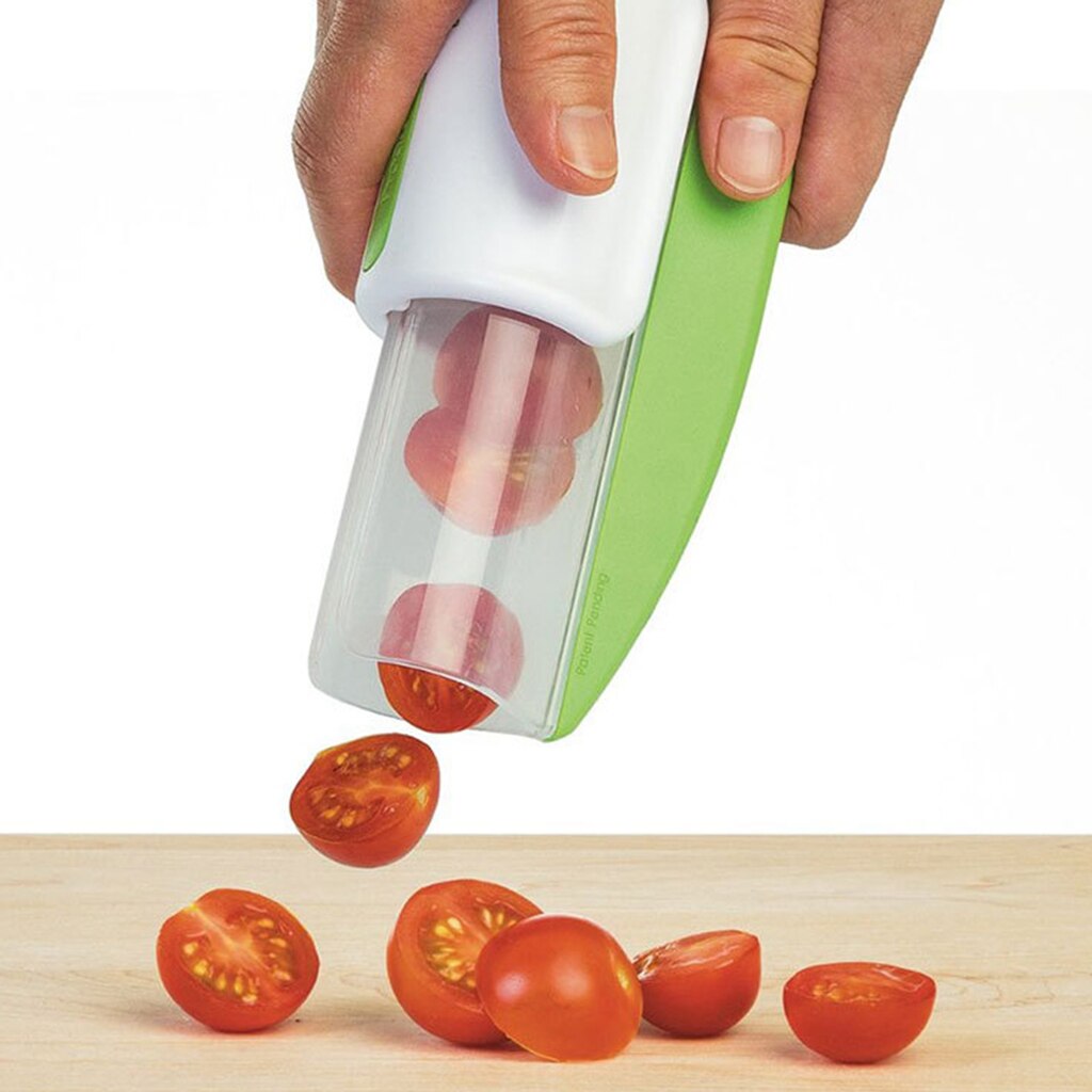 Kitchen Fruits Tomato Cherry Cutter Zip Grape Slicer SLice Cherry Tomatoes Easily Divider,2 Color