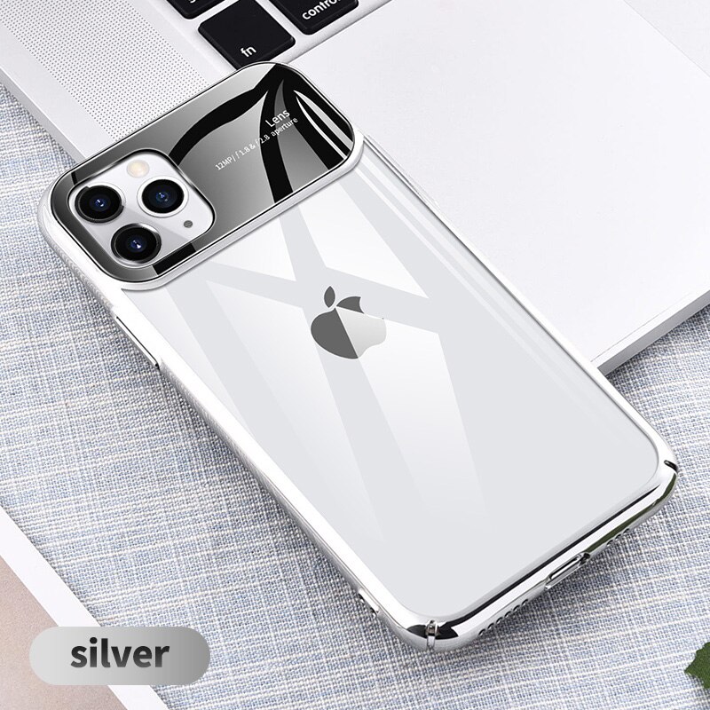 KUULAA For iPhone 11 Pro Max Case Luxury Mirror Glass Phone Case i Phone 11 ProMax Shockproof Back Cover For iPhone 11Pro Max: For 11 Pro Max / Sliver