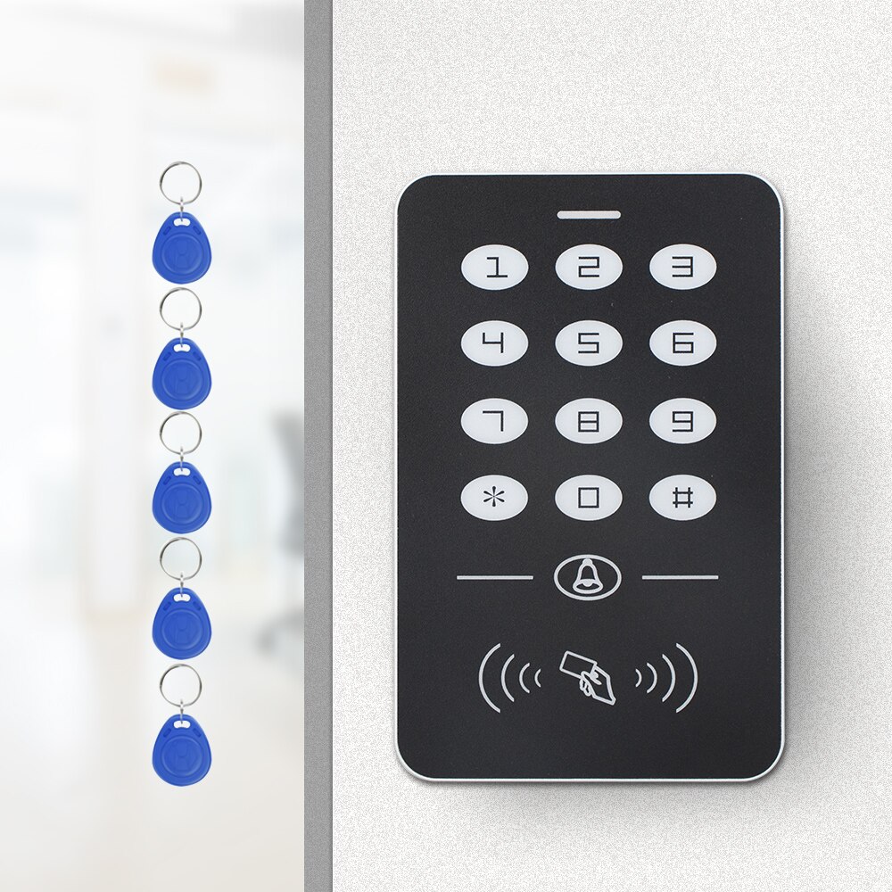 Simple access control EM card password access control system with 5 Keyfobs Access Controller