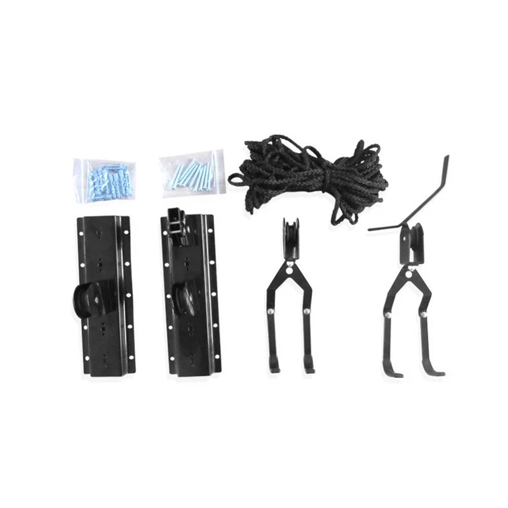Sistema de polea de elevación de bicicleta de garaje con rodamiento de 60kg, estante de bicicleta superior, colgador de bicicleta de techo resistente