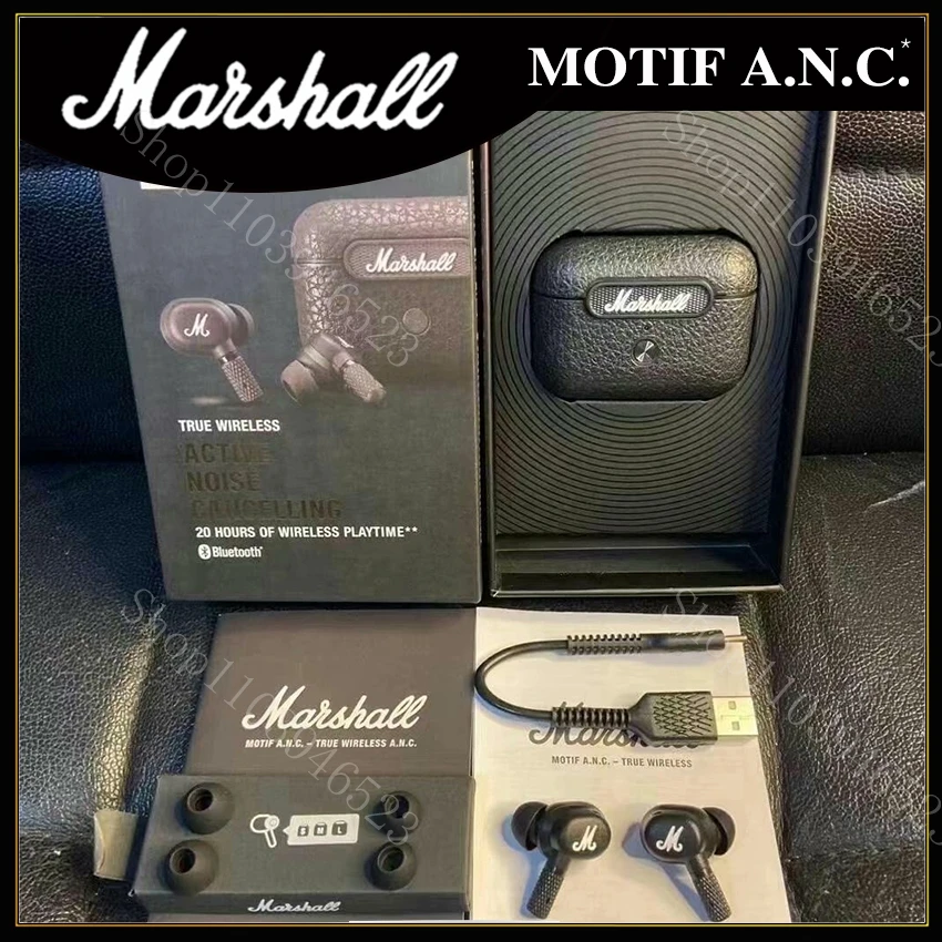 MARSHALL MOTIF ANC Echte draadloze Bluetooth 5.2-hoofdtelefoon Actieve ruisonderdrukkende hoofdtelefoon In-ear waterdichte headset