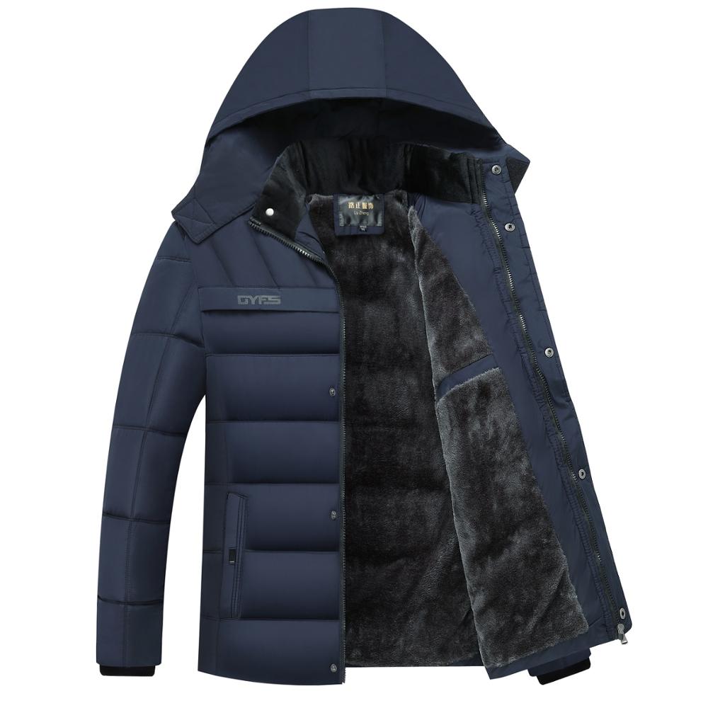 Män vinterjacka herrrock tjockare varm parka päls tjock ytterkläder herrjackor plus size xl -4xl märke  ,ga510