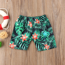 Sommer småbørn børn baby drenge shorts strand blad print korte trusser sportwear bukser strandtøj badetøj