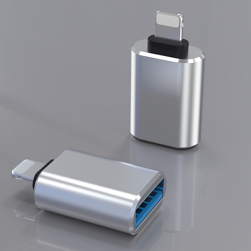 ! ACCEZZ Beleuchtung zu USB OTG USB Adapter Für iPhone 11 Profi XS Max XR X 8 7 6s Plus für iPad Adapter U Festplatte Maus Tastatur Adapter: Silber