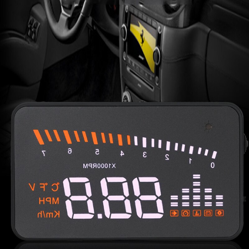 TOSPRA Hud coche Universal Head Up pantalla velocímetro temperatura proyección agua advertencia de velocidad en parabrisas para coche Hud