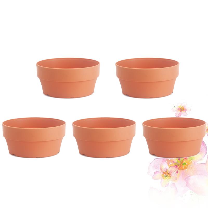 3Pcs Flower Pot With Drainage Hole For Plant Planter Plastic Container Garden Supplies Terracotta Round Bonsai Plants: WHITE