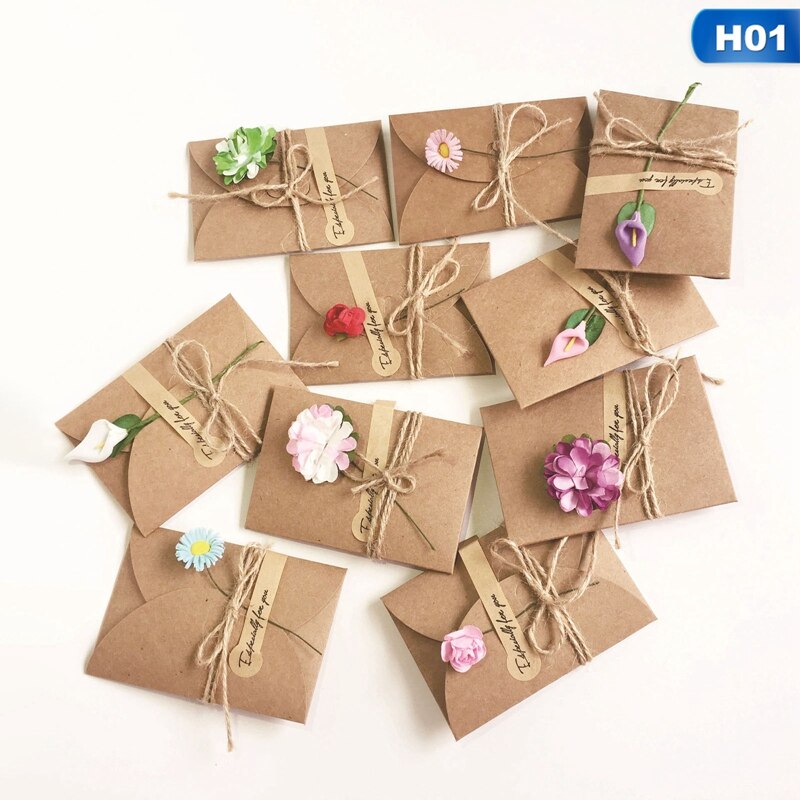 DIY Retro Kraft Paper Handmade Small Dried Flowers... – Grandado