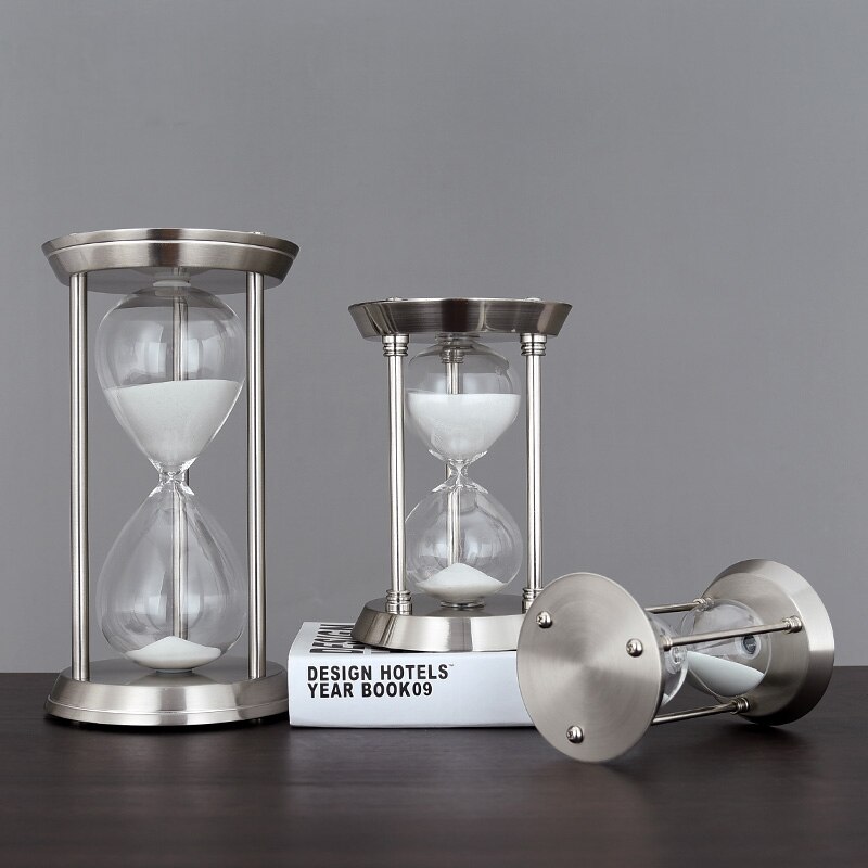 Metal Hourglass Timer Home Desktop Decor Hourglasses Countdown Decoration Timing Hourglass Crafts Home Office Decorations