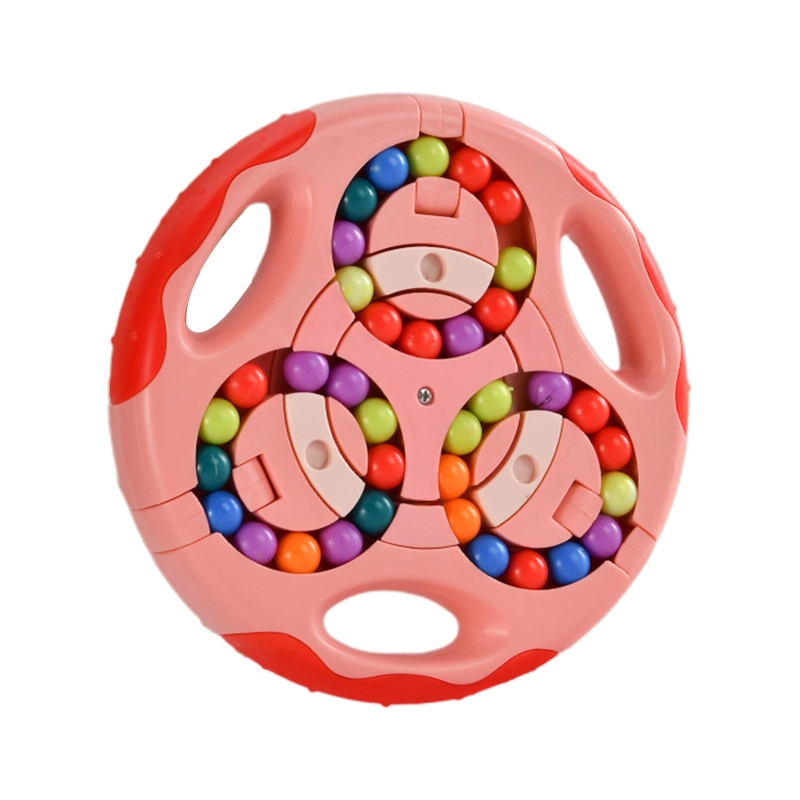 Rotierenden Finger Spinner Magie Bohne Würfel freundlicher Party Favor einstellen Druck Linderung Spinnen Spitzen freundlicher Pädagogisches Spielzeug 87HD: Rosa