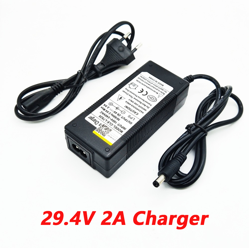 29.4 V 2A 7 S elektrische fiets lithium batterij lader voor 24 V 2A lithium batterij RCA Plug connector oplader