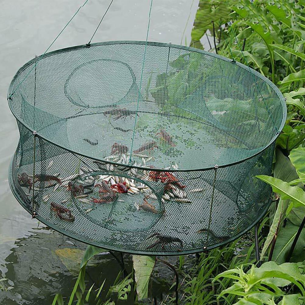 Automatic Fishing Net Round Shape Trap Cage Open For Crab Net Easy Fishing Lobster Crayfish Use X4B3