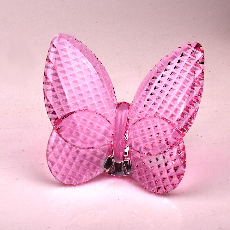 Colored Glaze Crystal Butterfly Ornaments Home Decoration Crafts Party: F