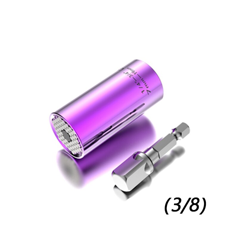 1PC 7-19mm clé magique poignée Multi fonction universel cliquet prise puissance perceuse adaptateur voiture outils à main Kit de réparation: Rose